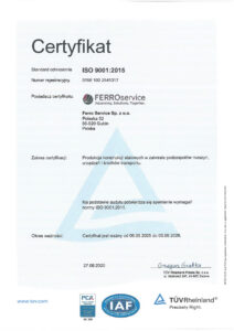 Certyfikat ISO 9001:2015