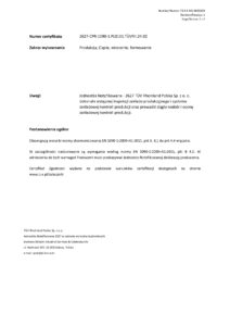 Certyfikat zgodności Zakładowej Kontroli Produkcji (strona 2)