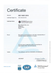 Certificate 14001:2015