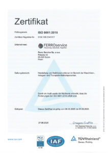 Zertifikat 9001:2015