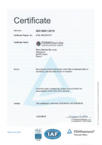 Certificate 9001:2015